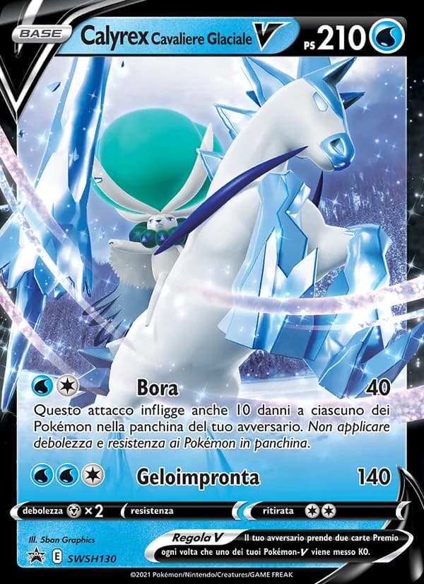 Calyrex Cavaliere Glaciale V card in Italian