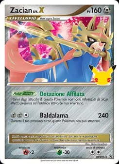Zacian card in Italian