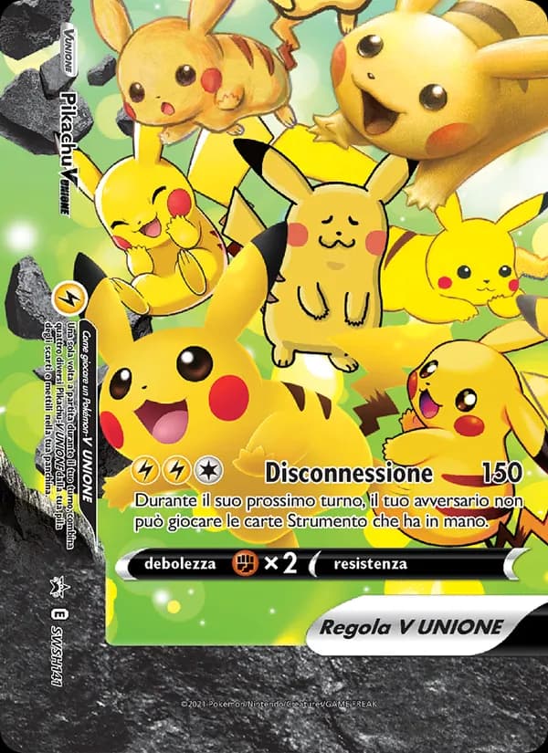 Pikachu V UNIONE card in Italian