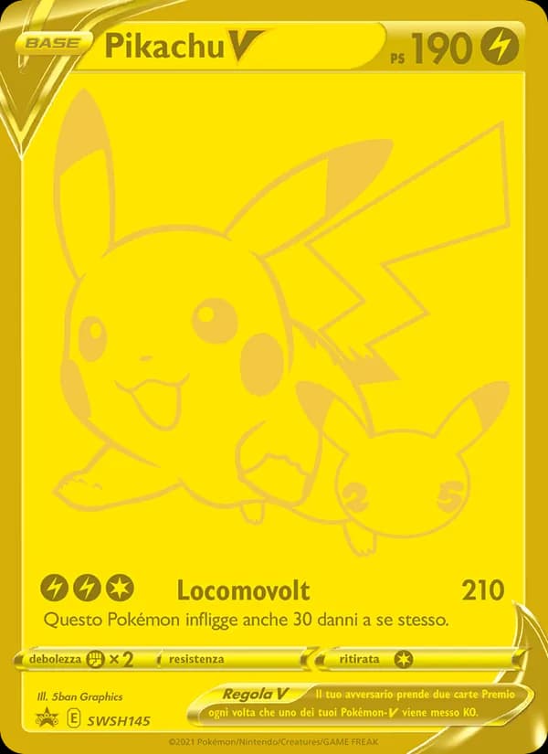Pikachu V card in Italian
