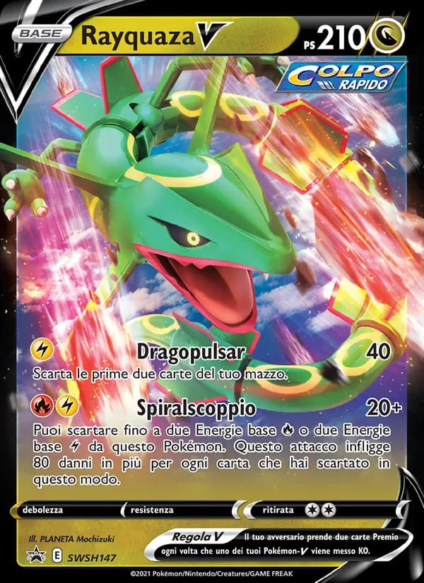 Rayquaza V card in Italian