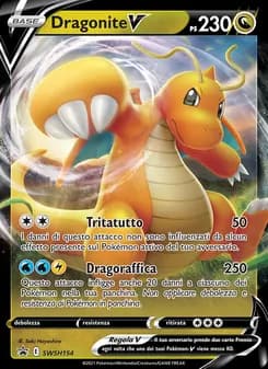 Dragonite V card in Italian