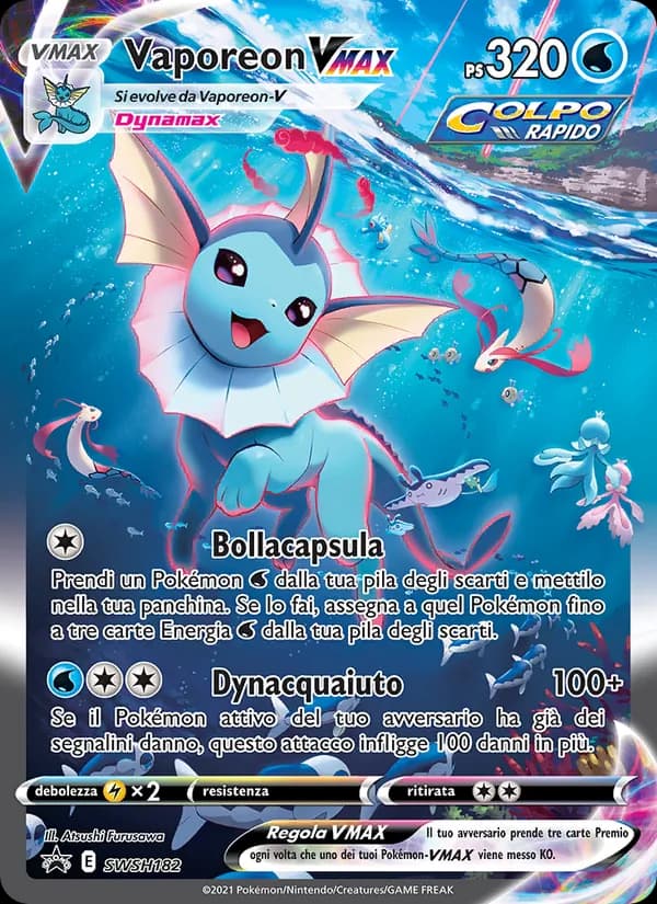 Vaporeon VMAX card in Italian