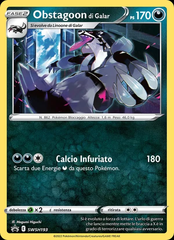 Obstagoon di Galar card in Italian