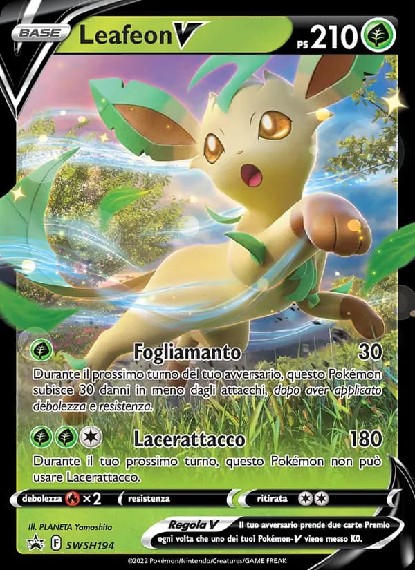 Leafeon V card in Italian