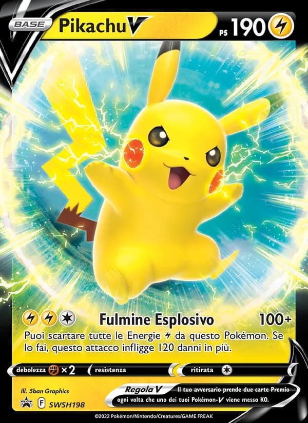 Pikachu V card in Italian