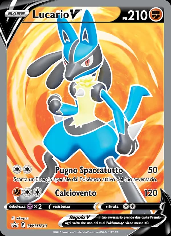 Lucario V card in Italian