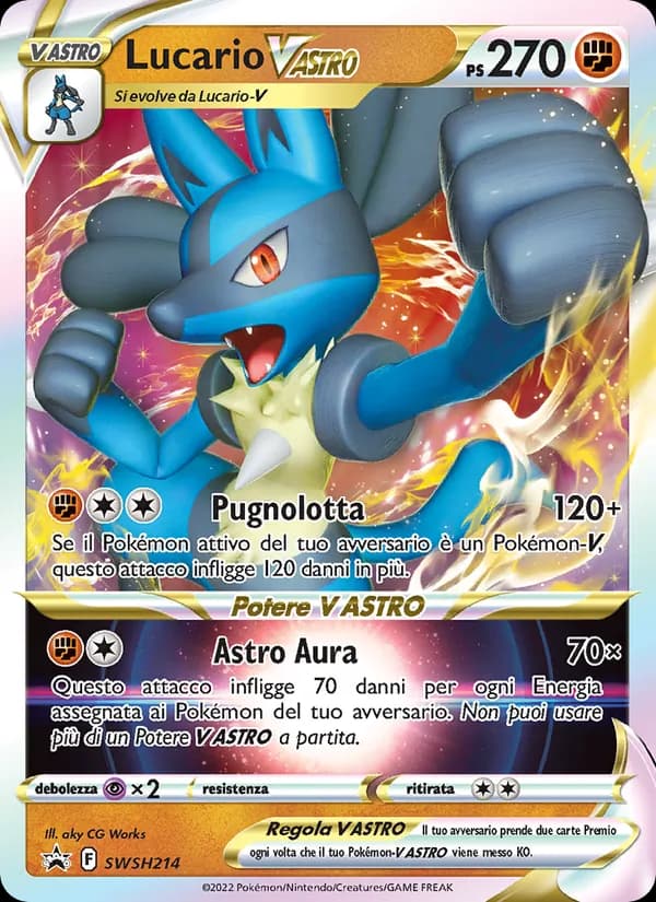 Lucario V ASTRO card in Italian