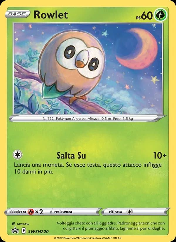 Rowlet card in Italian