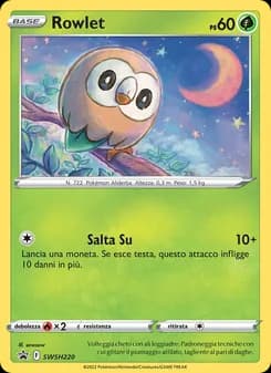 Rowlet card in Italian