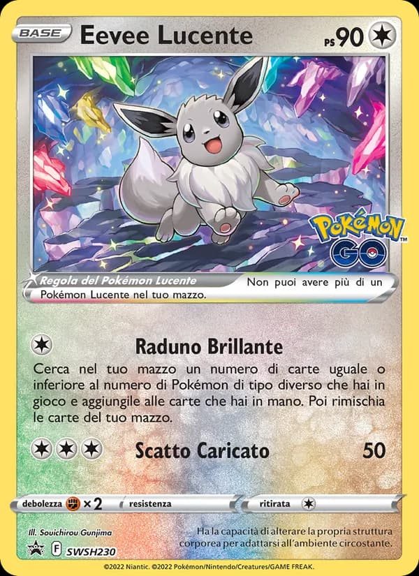 Eevee Lucente card in Italian