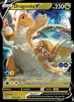 Dragonite V card in Italian
