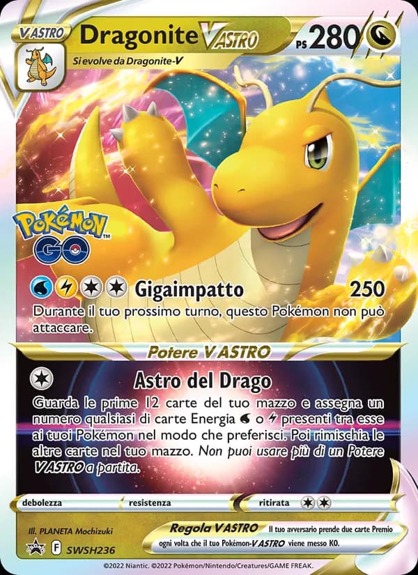 Dragonite V ASTRO card in Italian