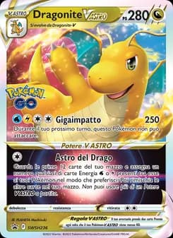 Dragonite V ASTRO card in Italian