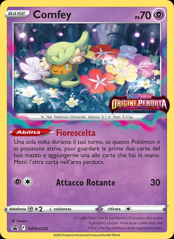 Comfey card in Italian