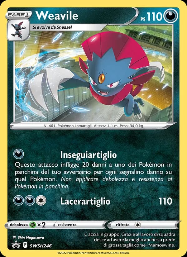 Weavile card in Italian