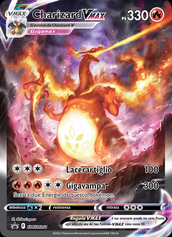 Charizard VMAX card in Italian