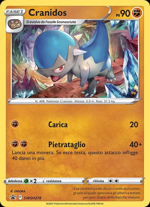 Cranidos card in Italian