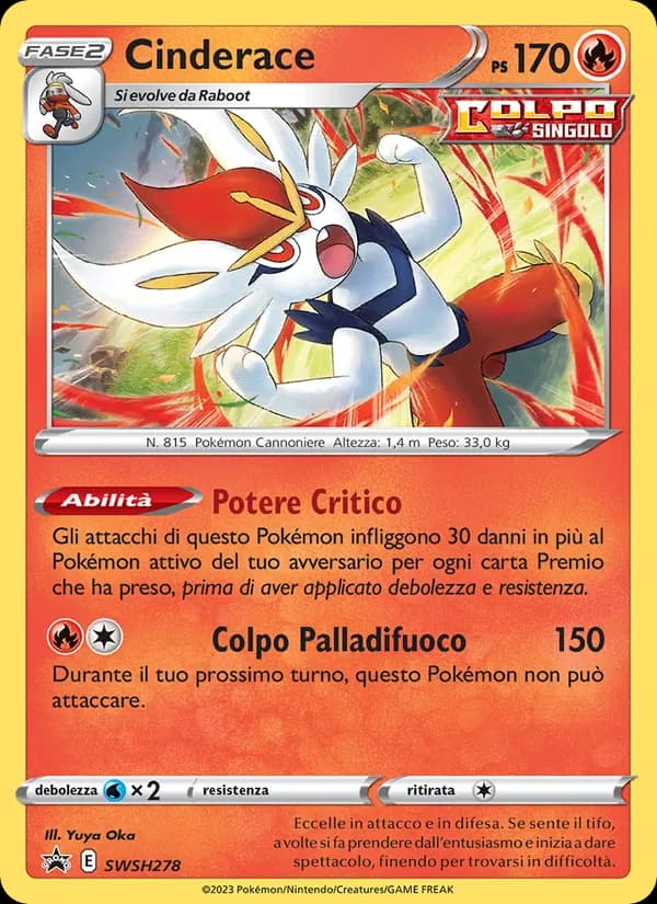 Cinderace card in Italian