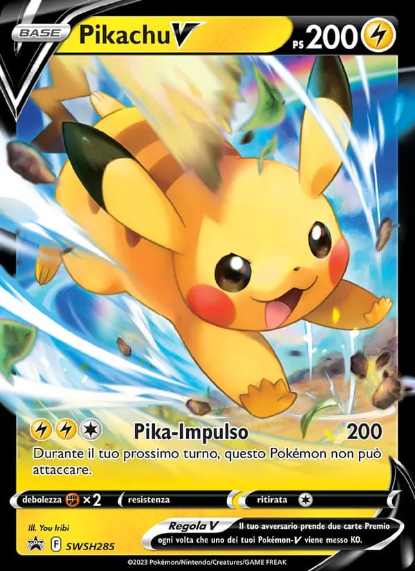 Pikachu V card in Italian