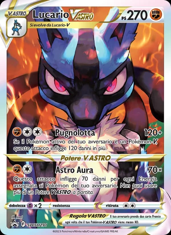 Lucario V ASTRO card in Italian