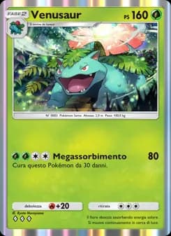 Venusaur card in Italian