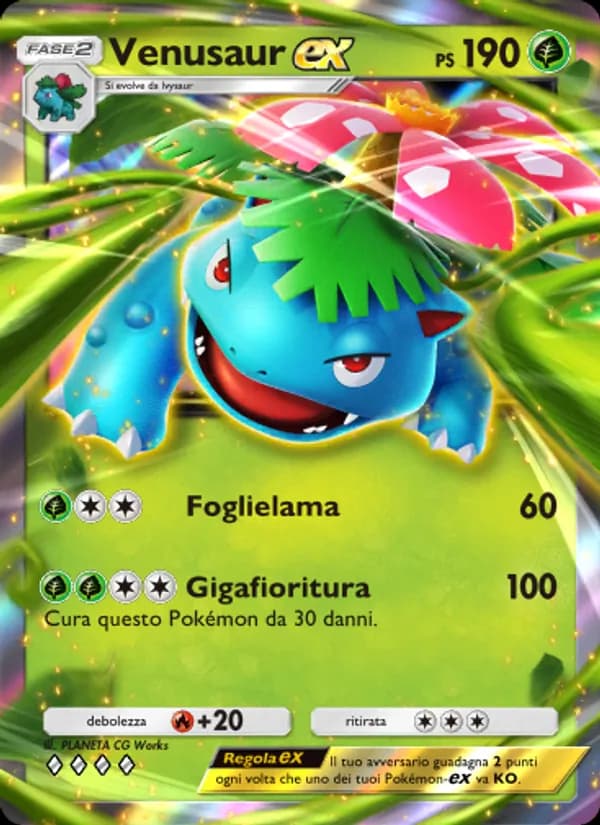 Venusaur-ex card in Italian