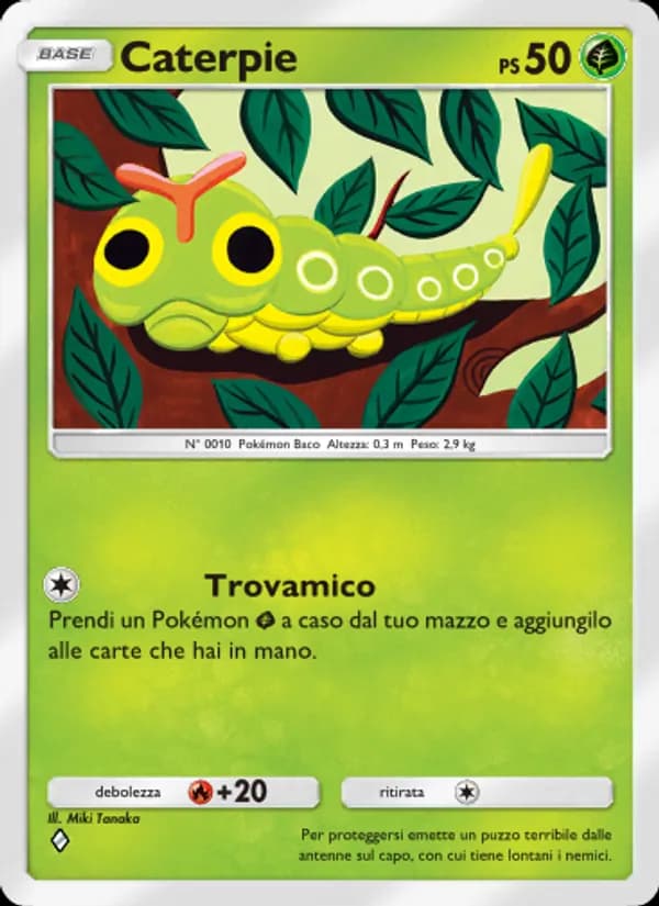 Caterpie card in Italian