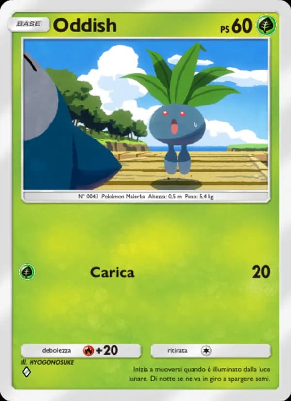 Oddish card in Italian