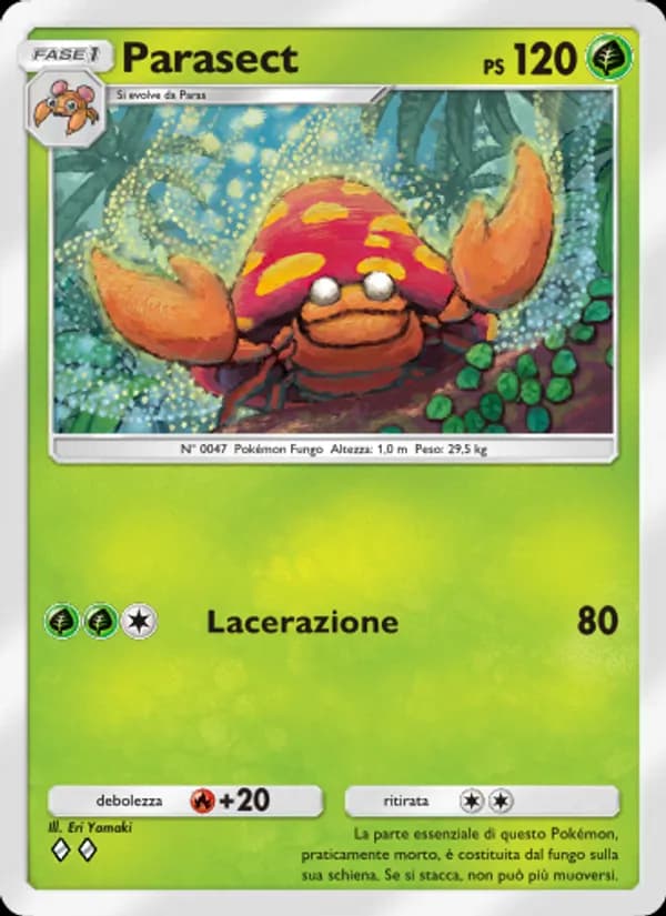 Parasect card in Italian