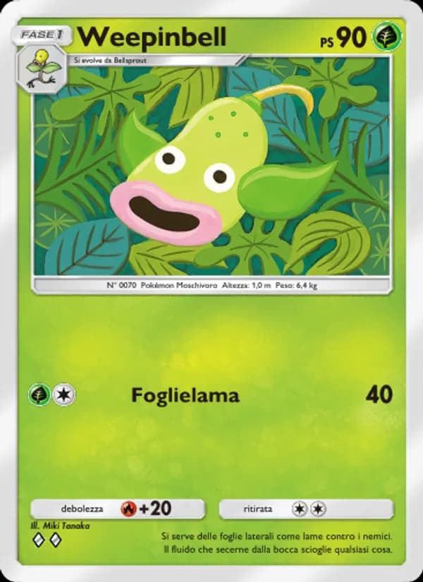 Weepinbell card in Italian