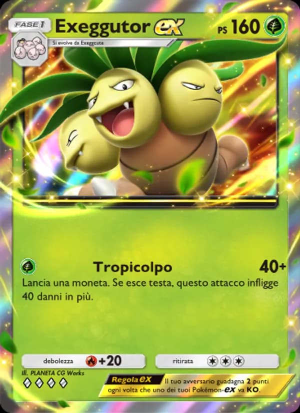 Exeggutor-ex card in Italian