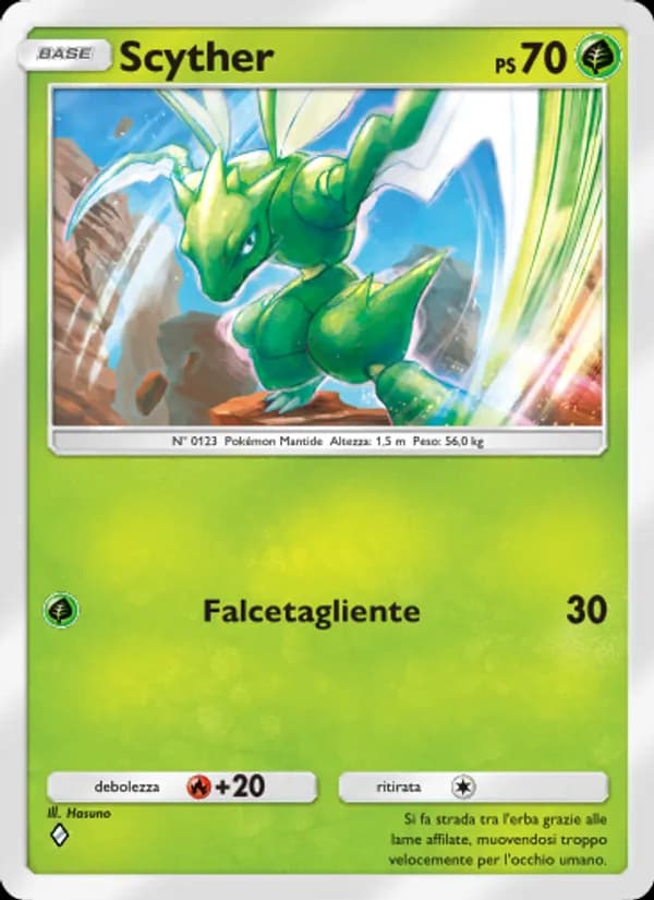 Scyther card in Italian