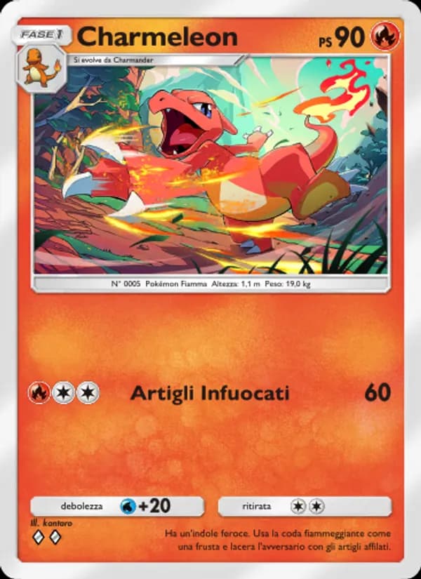 Charmeleon card in Italian