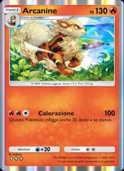 Arcanine card in Italian
