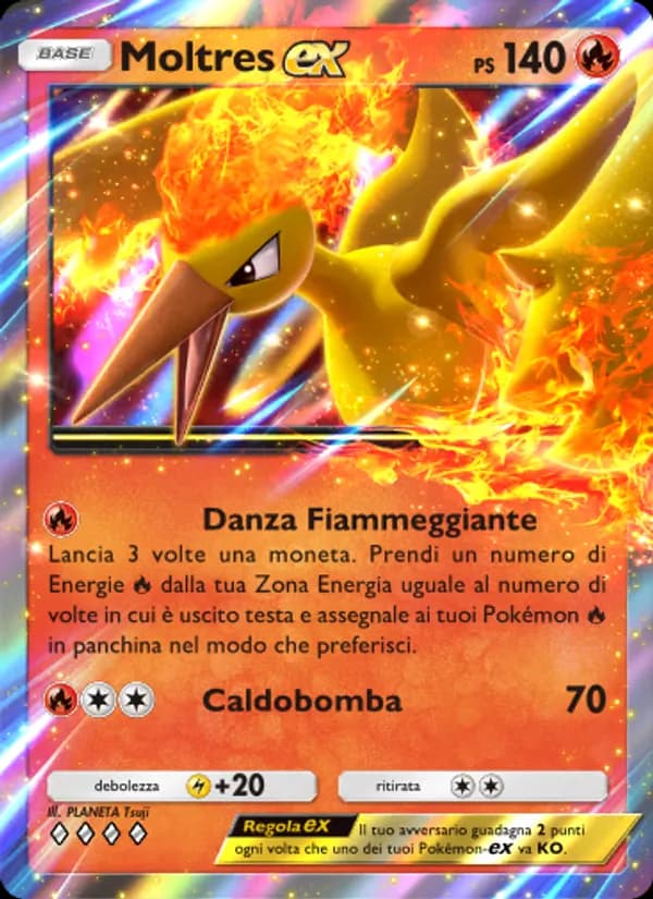 Moltres-ex card in Italian