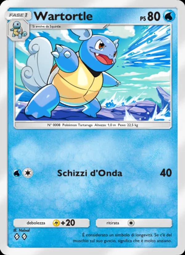 Wartortle card in Italian