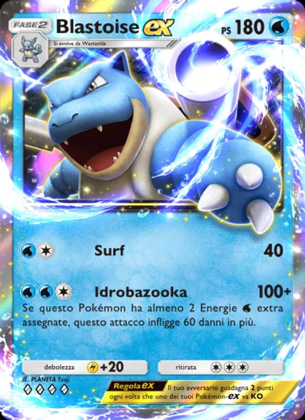 Blastoise-ex card in Italian