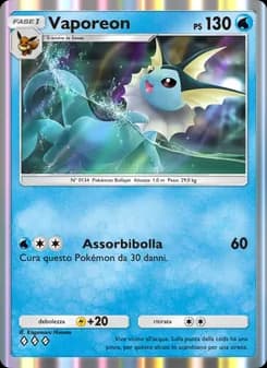 Vaporeon card in Italian