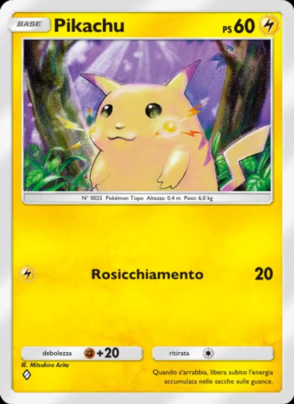 Pikachu card in Italian