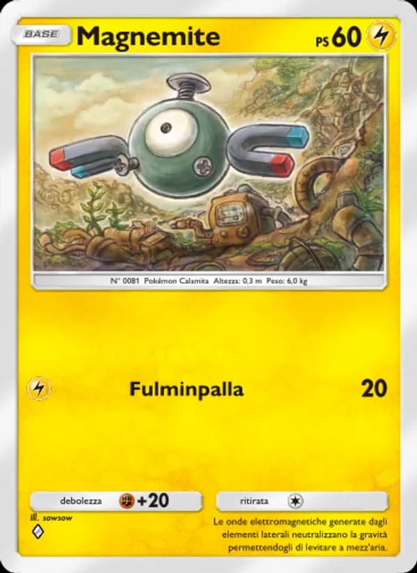 Magnemite card in Italian