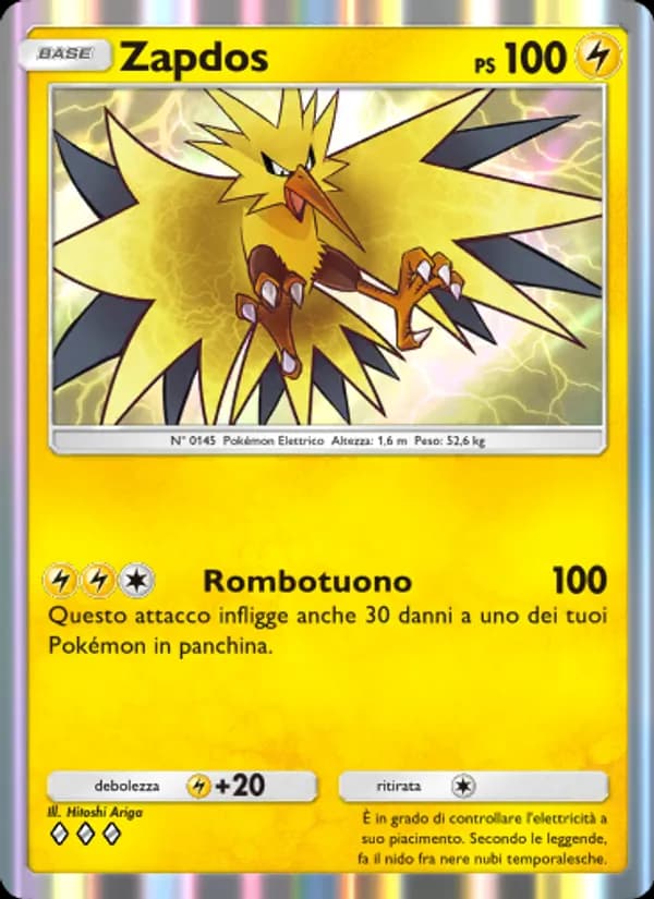 Zapdos card in Italian