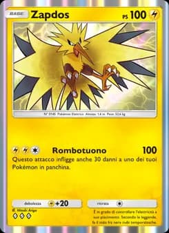Zapdos card in Italian