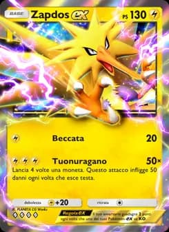 Zapdos-ex card in Italian