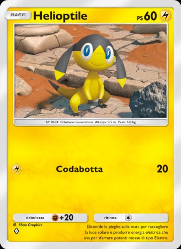 Helioptile card in Italian