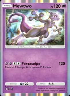 Mewtwo card in Italian