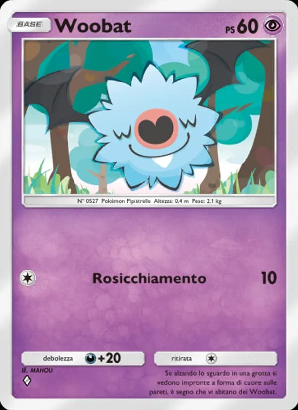Woobat card in Italian