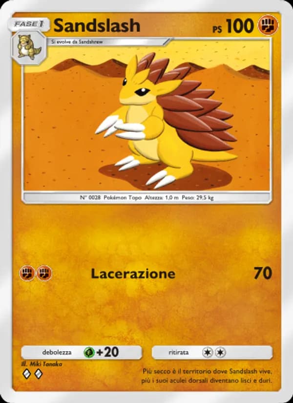 Sandslash card in Italian