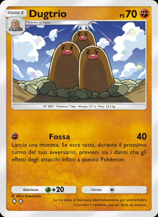 Dugtrio card in Italian