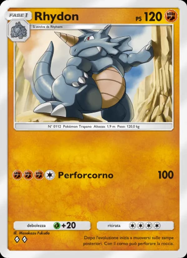 Rhydon card in Italian